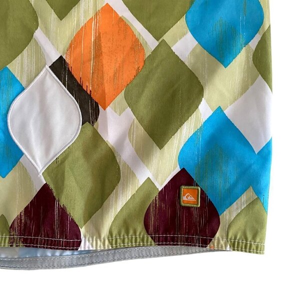 Quicksilver Men's Drawstring Surf Swim Boardshorts Green/Teal/Orange Pocket - 38 - Picture 4 of 12